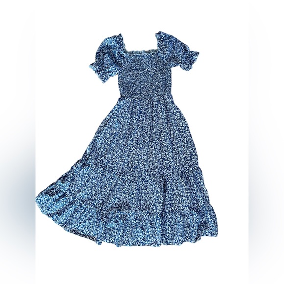 🌻NWOT SHEIN VCAY Square Neck Shirred Ditsy Floral Dress - Picture 4 of 6